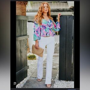 CELLO FLARE WHITE PANTS WOMENS SIZE S